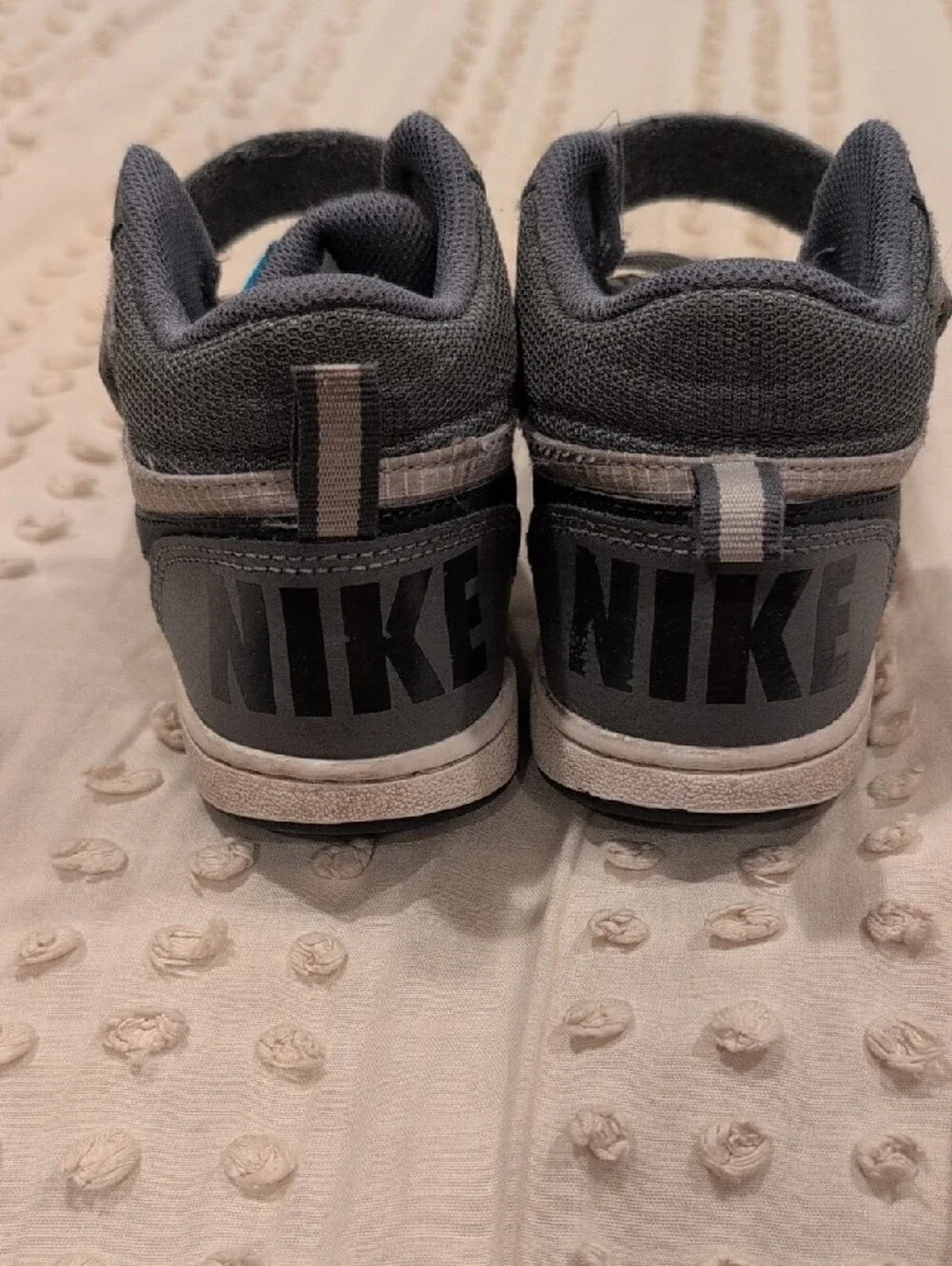 Nike Kids Gray and Black High-Top Sneakers